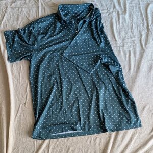 Men's Blue Polka Dot Polo Shirt